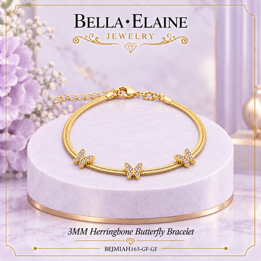 3MM Herringbone Butterfly Bracelet