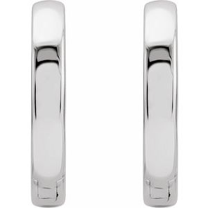 14K White Gold Hinged 10 mm Hoop Earrings