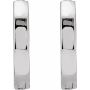 Platinum Hinged 16 mm Hoop Earrings