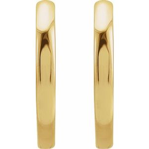 14K Yellow Gold Hinged 15 mm Hoop Earrings