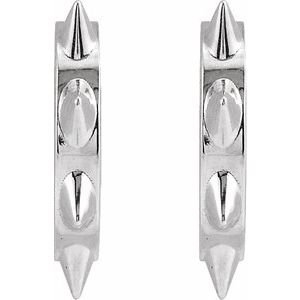 Sterling Silver Spike 13.43 mm Hoop Earrings