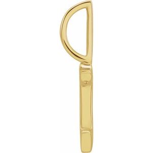 14K Yellow Gold Gothic Initial D Charm/Pendant