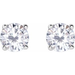 14K White Gold 4 mm Stuller Lab-Grown Moissanite Earrings