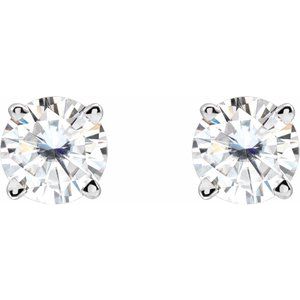 Platinum 4.5 mm Stuller Lab-Grown Moissanite Earrings