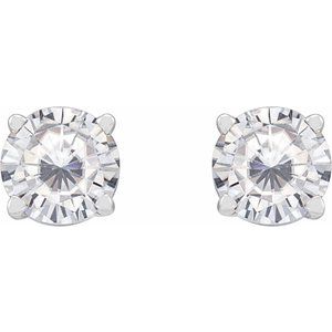Sterling Silver 5 mm Stuller Lab-Grown Moissanite Earrings