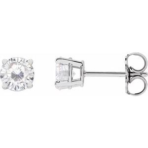 14K White Gold 5 mm Stuller Lab-Grown Moissanite Earrings