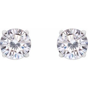 14K White Gold 5.5 mm Stuller Lab-Grown Moissanite Earrings
