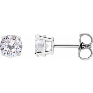 Platinum 5.5 mm Stuller Lab-Grown Moissanite Earrings