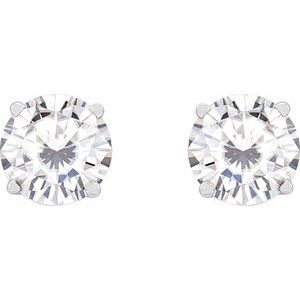 Sterling Silver 6.5 mm Stuller Lab-Grown Moissanite Earrings