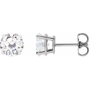 14K White Gold 6.5 mm Stuller Lab-Grown Moissanite Earrings