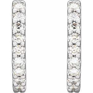14K White Gold 1/3 CTW Natural Diamond 12.6 mm Hoop Earrings