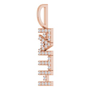 14K Rose Gold 1/8 CTW Natural Diamond "Faith" Charm/Pendant