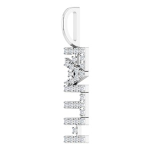 Sterling Silver 1/8 CTW Natural Diamond "Faith" Charm/Pendant