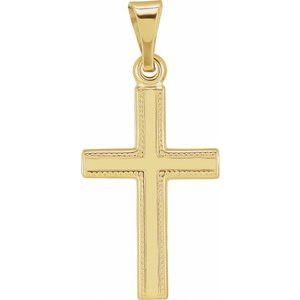 14K Yellow Gold 15x9.5 mm Cross Pendant