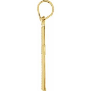 14K Yellow Gold 15x9.5 mm Cross Pendant