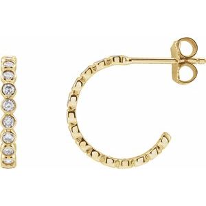14K Yellow Gold 1/3 CTW Natural Diamond 14 mm Hoop Earrings