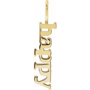 14K Yellow Gold Happy Charm/Pendant