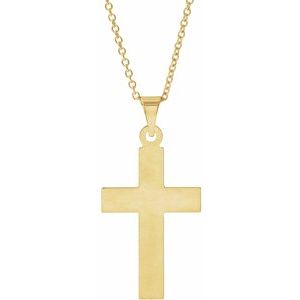 14K Yellow Gold Cross 18" Necklace