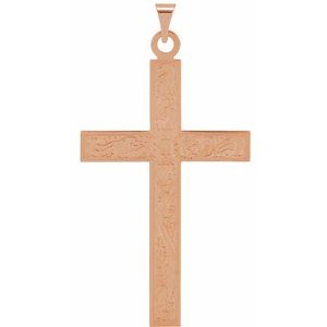 14K Rose Gold 49.1x25 mm Cross Pendant