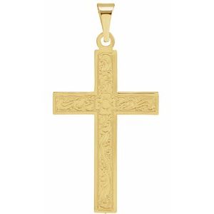 14K Yellow Gold 29.4x14 mm Cross Pendant