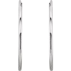 14K White Gold Endless Tube 20 mm Hoop Earring