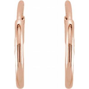 14K Rose Gold Endless Tube 10 mm Hoop Earring