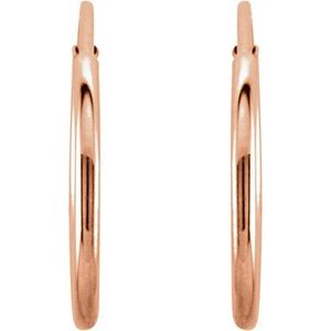 14K Rose Gold Endless Tube 12 mm Hoop Earring