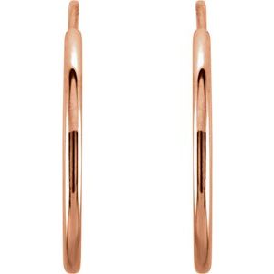 14K Rose Gold Endless Tube 15 mm Hoop Earring