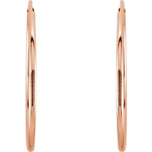 14K Rose Gold Endless Tube 20 mm Hoop Earring