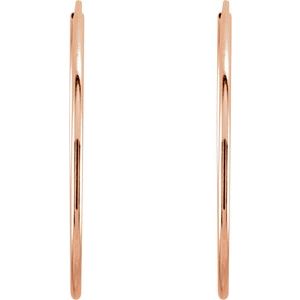 14K Rose Gold Endless Tube 24 mm Hoop Earring