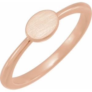 14K Rose Gold 6.75x5 mm Oval Engravable Ring
