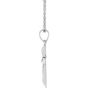14K White Gold Cross 18" Necklace