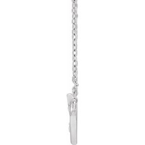 Platinum .0025 CT Natural Diamond Heart & Cross 18" Necklace
