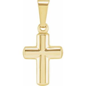 14K Yellow Gold 11.5x9 mm Cross Pendant