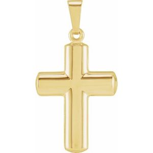 14K Yellow Gold 19x15 mm Cross Pendant