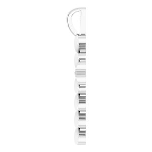 Platinum 20.76x11.43 mm Heart Cross Pendant