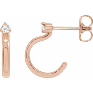 14K Rose Gold .06 CTW Natural Diamond Hoop Earring