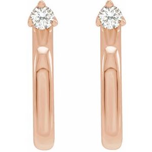 14K Rose Gold 1/5 CTW Natural Diamond Hoop Earring