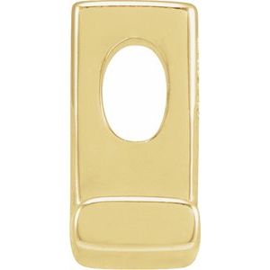 14K Yellow Gold Block Initial L Slide Pendant