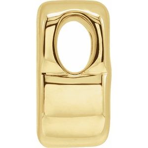 14K Yellow Gold Block Initial B Slide Pendant