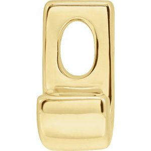 14K Yellow Gold Block Initial J Slide Pendant
