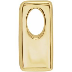 14K Yellow Gold Block Initial A Slide Pendant