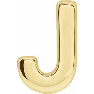 14K Yellow Gold Block Initial J Slide Pendant
