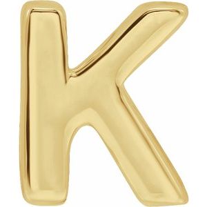 14K Yellow Gold Block Initial K Slide Pendant