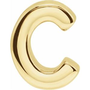 14K Yellow Gold Block Initial C Slide Pendant