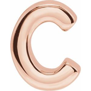 14K Rose Gold Block Initial C Slide Pendant