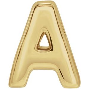 14K Yellow Gold Block Initial A Slide Pendant