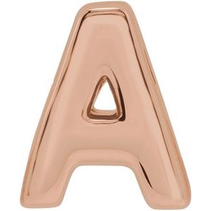 14K Rose Gold Block Initial A Slide Pendant