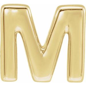 14K Yellow Gold Block Initial M Slide Pendant