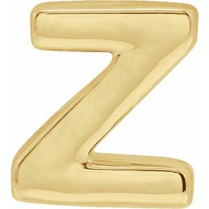 14K Yellow Gold Block Initial Z Slide Pendant